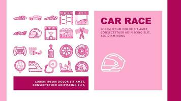 car speed auto race landing header vector