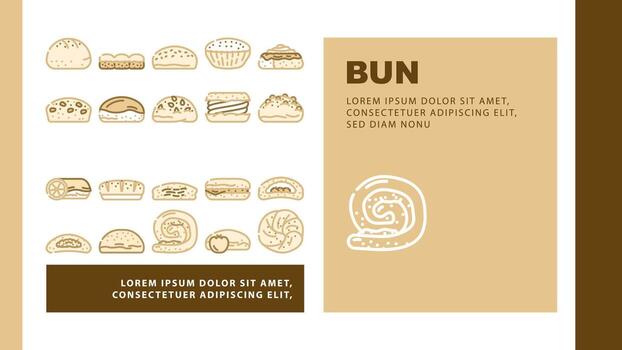 bun bread burger hamburger landing header vector