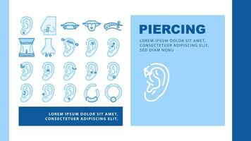 piercing ring earring nose landing header vector