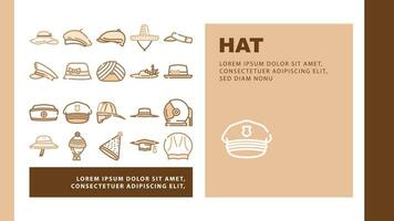 hat cap white head landing header vector