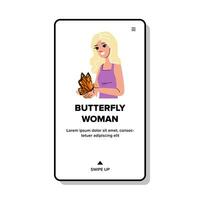 nature butterfly woman vector