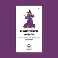 girl magic witch woman vector