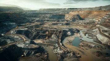 Height View of An Open Pit Mining Site photo
