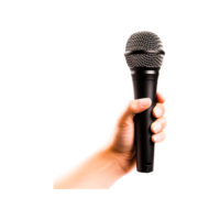 Hand holding microphone  Generative Ai png