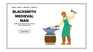 ancient blacksmith medieval man vector