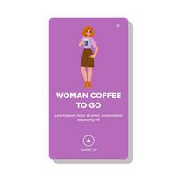 drink woman coffee to go vector