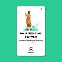 character man medieval farmer vector