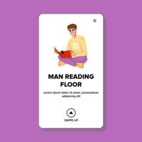 book man reading floor vector