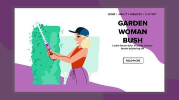 summer garden woman bush vector