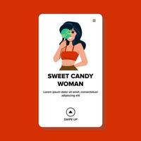 chocolate sweet candy woman vector