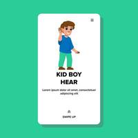 hand kid boy hear vector