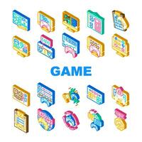 game development software icons set vector