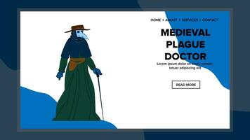 web medieval plague doctor vector