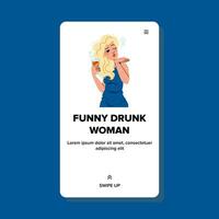 girl funny drunk woman vector
