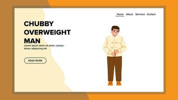 male chubby overweight man vector