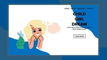 web child girl dream vector