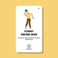 adult funny drunk man vector
