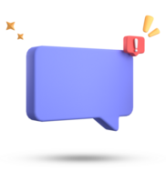 3d rendering of speech bubble, 3D pastel chat with exclamation mark icon set. png