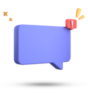 3d rendering of speech bubble, 3D pastel chat with exclamation mark icon set. png