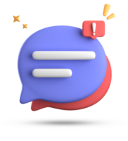 3d rendering of speech bubble, 3D pastel chat with exclamation mark icon set. png