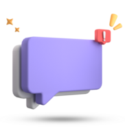 3d rendering of speech bubble, 3D pastel chat with exclamation mark icon set. png