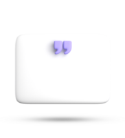 3d rendering of blank speech bubble for testimonial, 3D pastel icon set. png