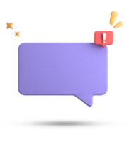 3d rendering of speech bubble, 3D pastel chat with exclamation mark icon set. png