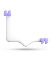 3d rendering of blank speech bubble for testimonial, 3D pastel icon set. png