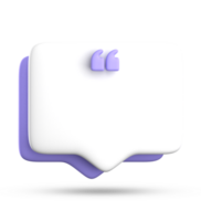 3d rendering of blank speech bubble for testimonial, 3D pastel icon set. png