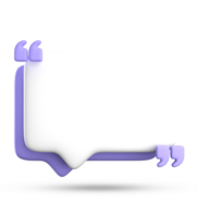 3d rendering of blank speech bubble for testimonial, 3D pastel icon set. png