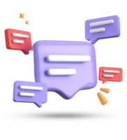 3d rendering of speech bubble, 3D pastel chat with symbol icon set. png