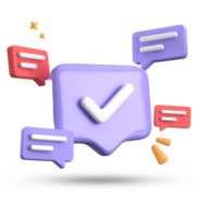 3d rendering of speech bubble, 3D pastel chat with symbol icon set. png