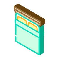 double bed top view isometric icon vector illustration