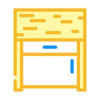 bedside table top view color icon vector illustration