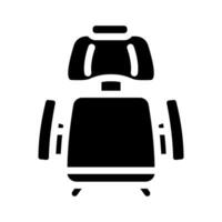 computer chair top view glyph icon vector illustration