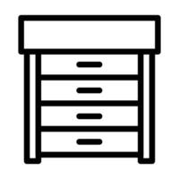 chest of drawers top view line icon vector illustration