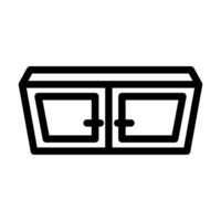 window top view line icon vector illustration