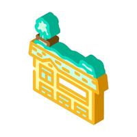 roofs green living isometric icon vector illustration