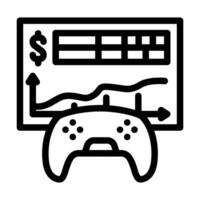 monetización juego desarrollo línea icono vector ilustración