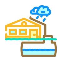 rainwater harvesting green living color icon vector illustration