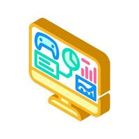 analytics game development isometric icon vector illustration