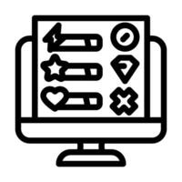 user interface design game development line icon vector illustration