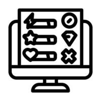 user interface design game development line icon vector illustration