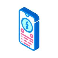 charging app electric isometric icon vector illustration