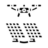 infrastructure survey drone glyph icon vector illustration