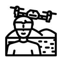 drone pilot drone line icon vector illustration