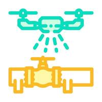 pipeline inspection drone color icon vector illustration