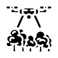 forest management drone glyph icon vector illustration
