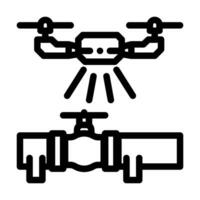 pipeline inspection drone line icon vector illustration