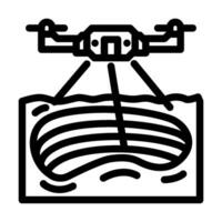 mining operations drone line icon vector illustration